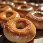 soft and sweet bagels on kitchen table