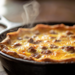 sausage quiche recipe in skillet
