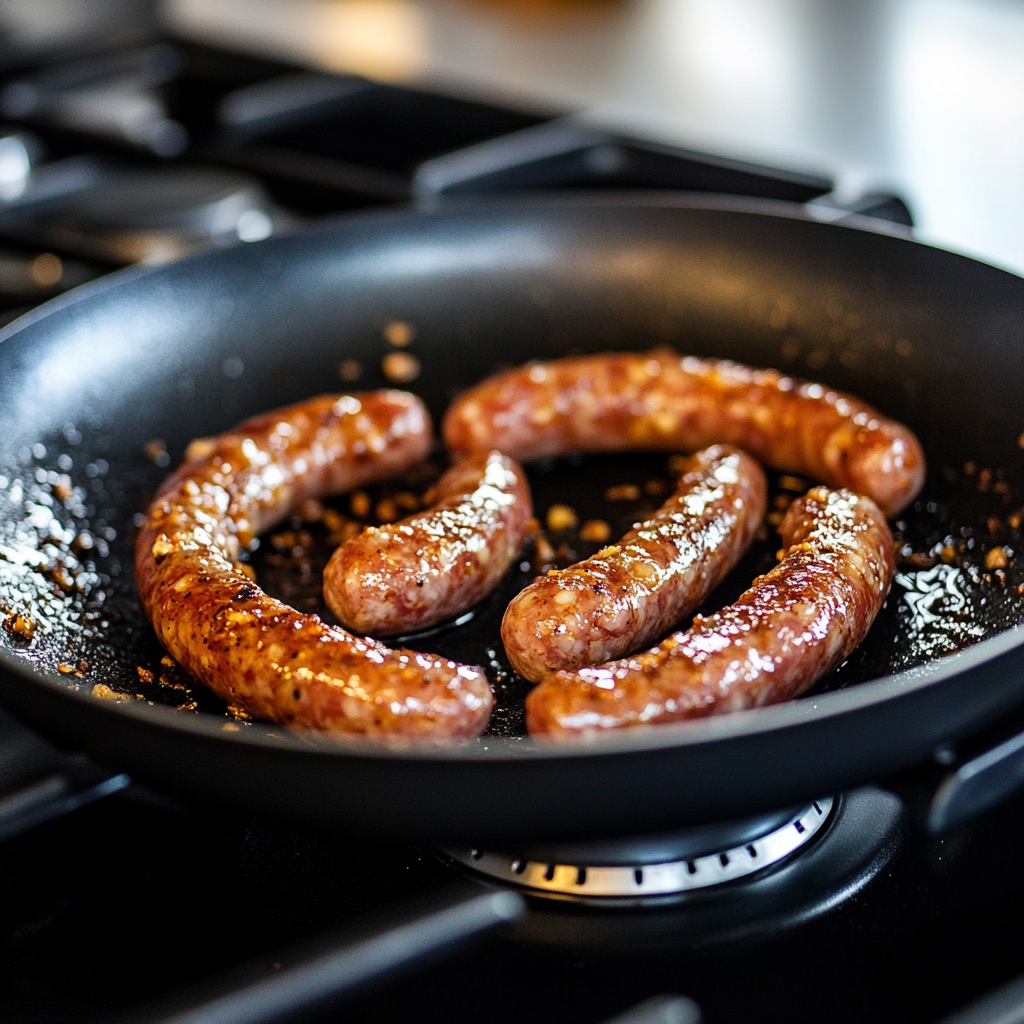 browning sausage for quiche