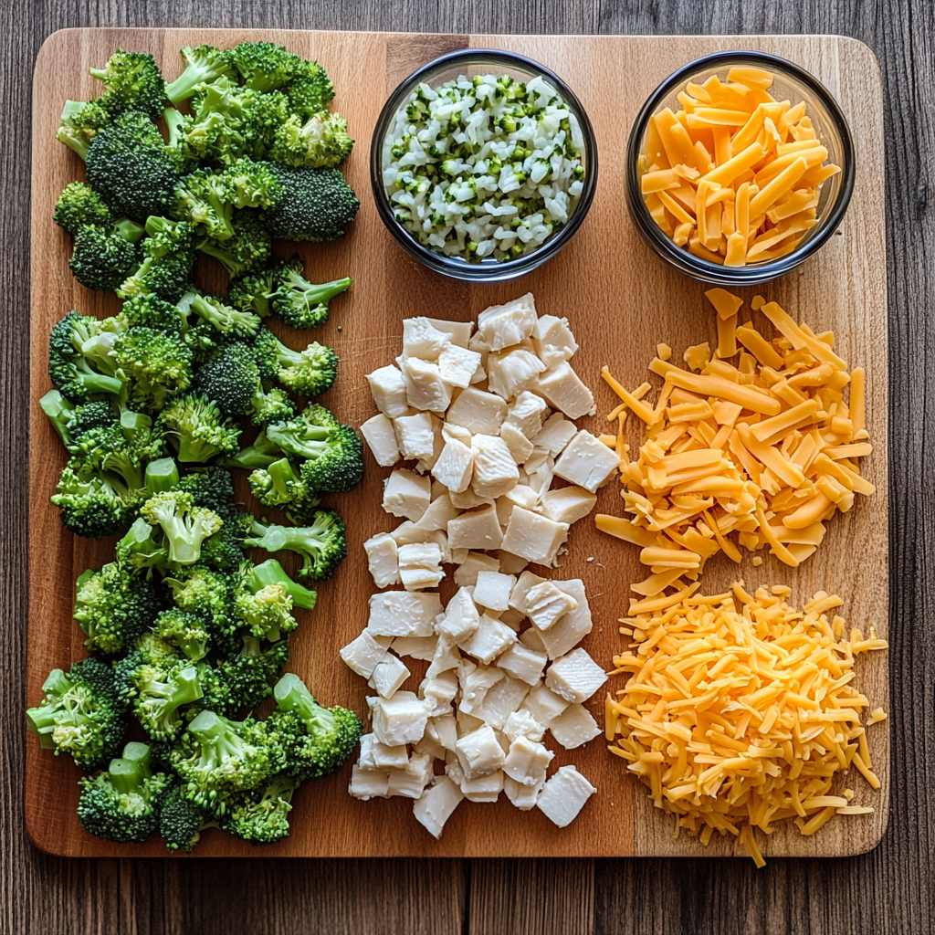 ingredients for chicken broccoli rice casserole